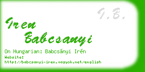 iren babcsanyi business card