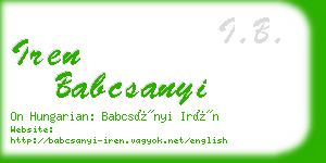 iren babcsanyi business card